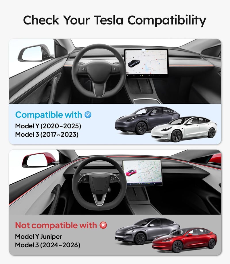 Wigoo Tesla Model Y & Model 3 Screen Protector Matte [No More Glare & Fingerprint] Model Y(2020~2025)/Model 3(2017~2023) Accessories, Tempered Glass Protector with Alignment Kit - Image 2